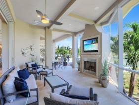 Waterfront home with infinity pool, spa and outdoor TV