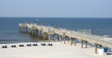 view of private fishing pier from balcony