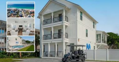 Eight bedrooms, less than one block from the beach