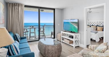 Large glass windows in the living room so you can enjoy the view