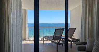 Great views! This is from the Living Room. Please note the brand new sliding glass doors!