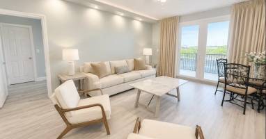 spacious living room!! with brand new  flooring