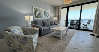Living Room with view of the Gulf of Mexico.