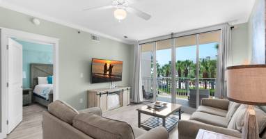Living room with balcony access