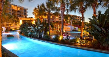 Optic Lighted Lazy River at Night
