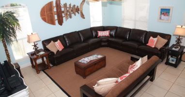 Largest living space in Emerald Shores...the sofa has FIVE recliners!