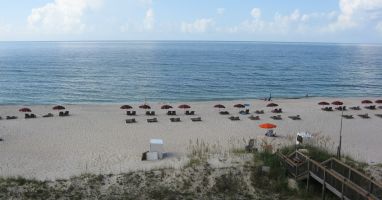 Rent an umbrella and chaise beach front