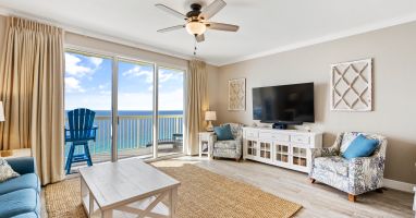 Perfect view from the living area. 65 inch QLED TV w/soundbar