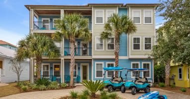 Shenanigans-1 newly renovated beach house that's packed with fun! With 4 amazing balconies and 30A's best 3rd floor game room! Includes 2 golf carts, 2 kayaks, and 2 paddleboards for the most memorable vacation of your family's life!