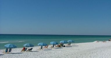 Sugar white sands and azure blue water set this beach apart from the rest