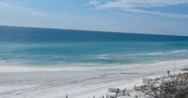 View from our balcony of the beautiful Emerald Coast!