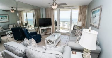 Living Room with Pullout Sleeper and Beach Views