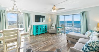 Dining &amp; living room combination, with gulf views.