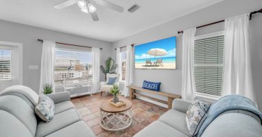 West side living room, queen sleeper sofa, 4k tv
