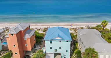 Aerial view of home - right on the Beach!!