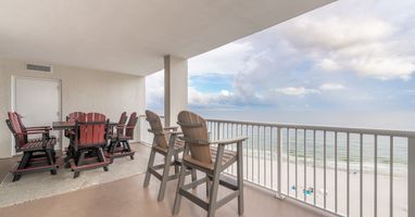 Two tall back chairs, elevating not only yourself but your view too!