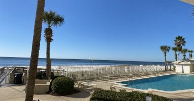 Outdoor pool and boardwalk access