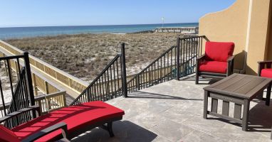 Amazing views from the deck just steps to the beach.