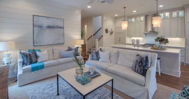 Open Living Area To Kitchen And Dining Room