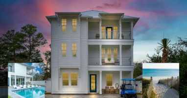 Ovation-1 Newly built in 2024, Ovation is a designer-grade beach residence that comfortably accommodates 21 guests. Situated near the finest beaches on 30A! Enjoy Ovation's free private pool, golf cart, and paddleboards.