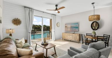 The Living Room offers a mix of modern and mid century with a combination of different textures throughout the living space to offer an eye pleasing palette.