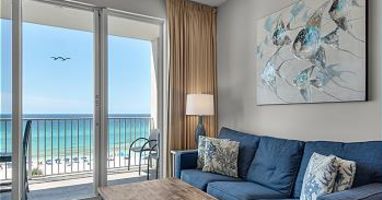 Gorgeous views of the Gulf from the living room couch