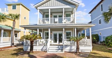 This large, luxurious home, Crystal Clear, has a private pool and beach access.