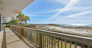 The view from our deck. Steps away from the sand and water. Incredible views