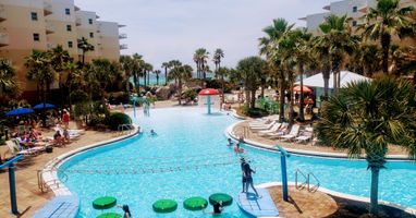 Zero entry main pool with activity course.