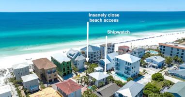 Shipwatch-1 Looking for super easy access to uncrowded, sugar sand beaches? Need room for 20 people? Welcome to Shipwatch!