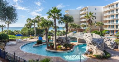 Wow! You can see the ocean AND the inviting lazy river right from your balcony