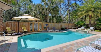 Salt water swimming pool.