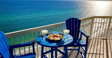 Unobstructed view from your private west end balcony!