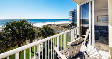Beacfront Balcony - Waters Edge Resort Unit 304 Okaloosa Island Fort Walton Beach Vacation Rentals by Sunset Resort Rentals
