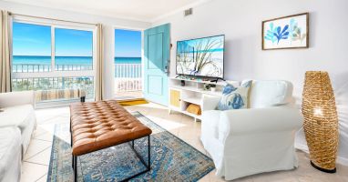 Living Room - Aqua Villa Resort, Okaloosa Island, Fort Walton Beach, Vacation Condos by Sunset Resort Rentals