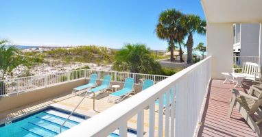 Balcony View - Gulf Dunes Resort Unit 117 Okaloosa Island Fort Walton Beach Vacation Condos by Sunset Resort Rentals