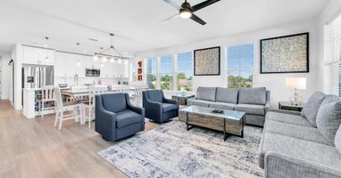 Open Concept Living, Dining, and Kitchen