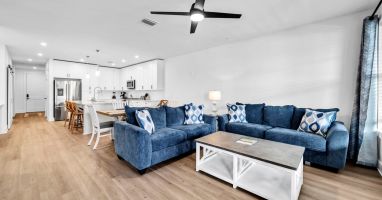 Open Concept Living, Dining, and Kitchen