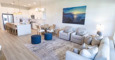 Open Concept Living, Dining, and Kitchen