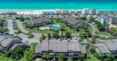 Perfectly located just across from the beach with easy beach access, a community pool, and beautiful Emerald Coast surroundings.  I prefer this response