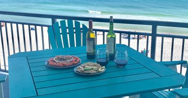 Balcony dining and view