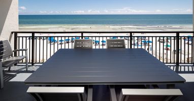 Balcony seating/dining and view