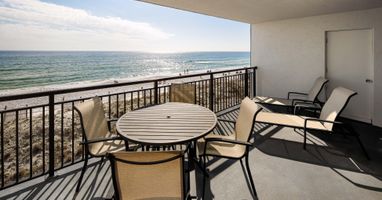 Balcony dining and view
