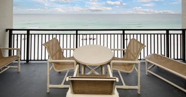 Balcony seating/dining and view