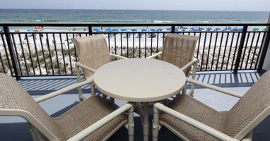 Balcony seating and view