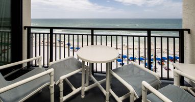 Balcony seating and view