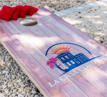 Who will take the crown of the Panama City Beach cornhole champ? Set up the custom cornhole boards and find out!