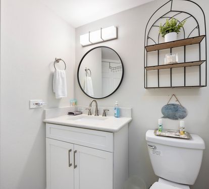 ?? "Style and Comfort Combined. The guest bath features a sleek walk-in tile shower, modern sink, and convenient seating—designed to make every moment at After Dune Delight feel luxurious." ?