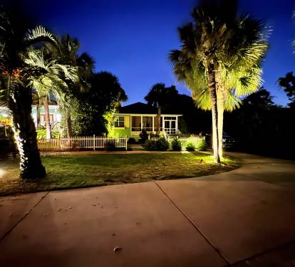 The property is lit at night for your safety 