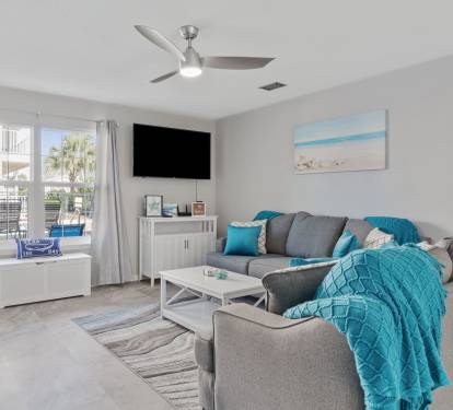 Living room with pull out couch